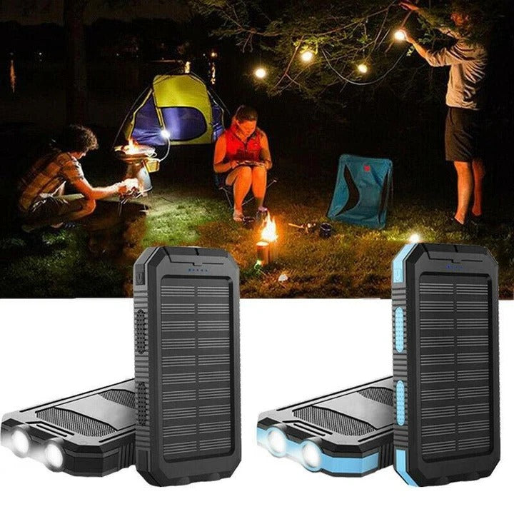 Portable Solar Power Bank With Dual USB Outputs