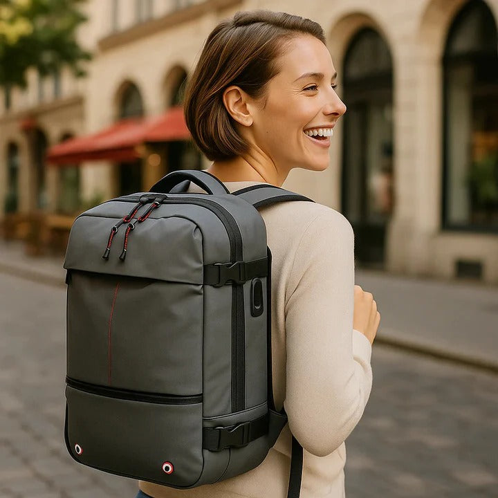 Travel Backpack With Internal Compression and Lockable Zippers