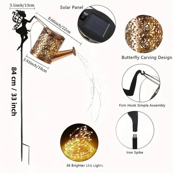 Solar Powered with Metal Frame and LED Light
