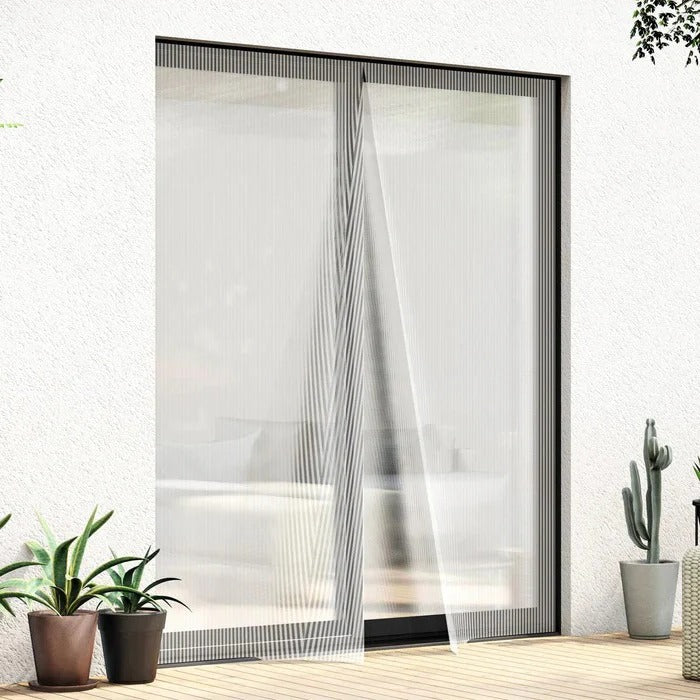 Magnetic Door Net with Mesh and Adhesive Mounting