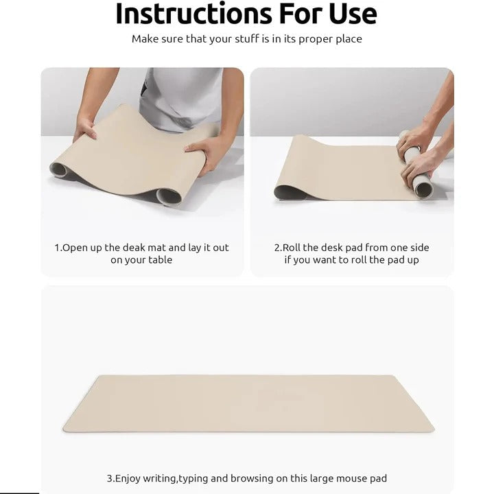 PU Leather Desk Mat With Textured Backing Surface for Workspace