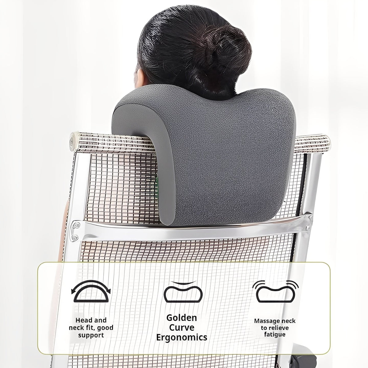 Adjustable Headrest Pillow for Office Chairs with Removable Cover