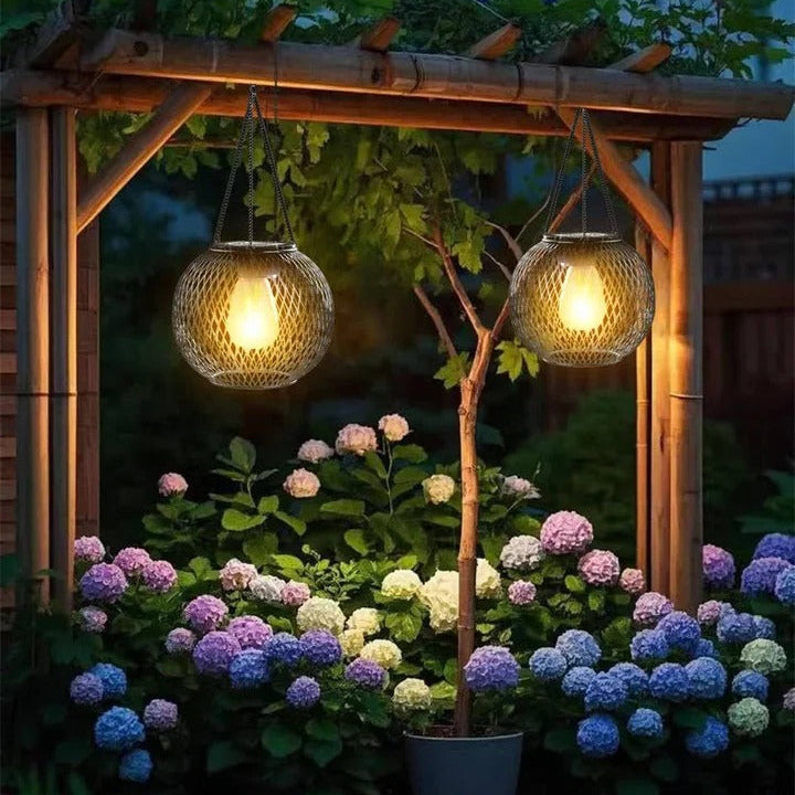 Hanging Solar Powered Decorative Lantern With Warm LED Light