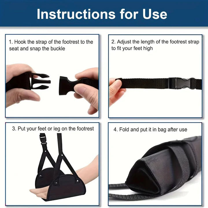 Hanging Foot Rest With Adjustable Straps, Set of 2