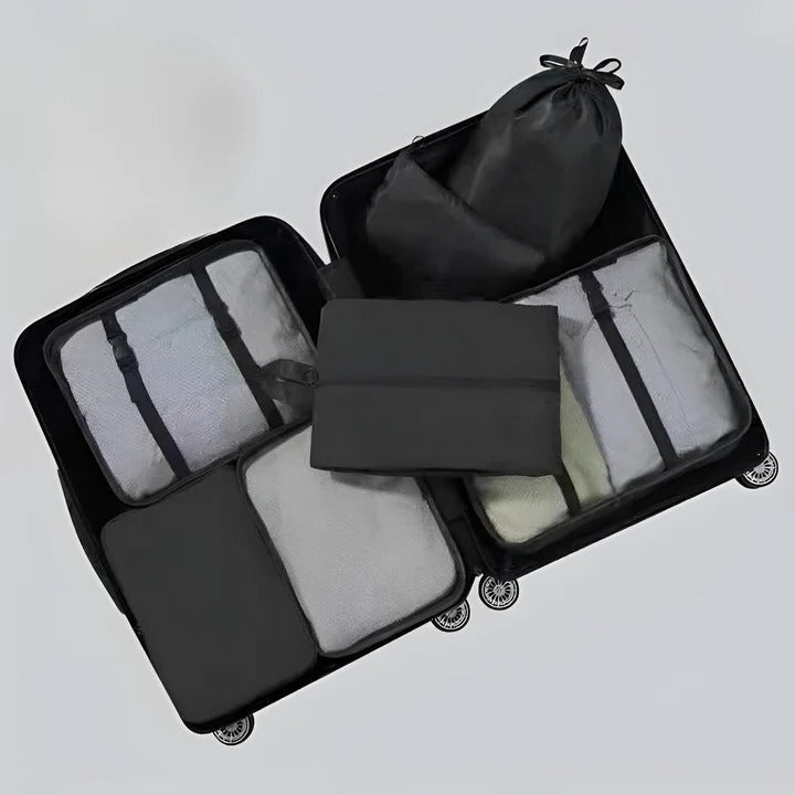 Travel Packing Cube Set, 7 Pieces with Mesh Panels and Bags