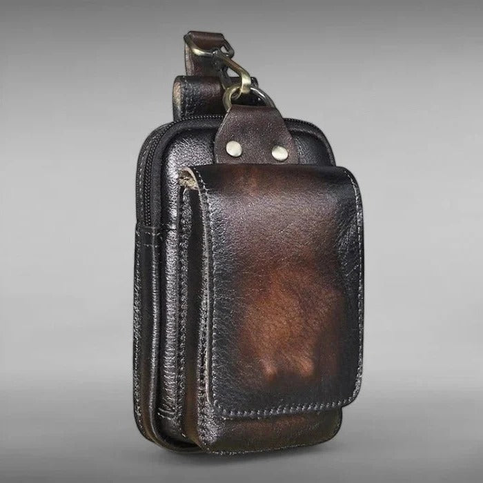 Adjustable Belt Bag with Compartments and Closure