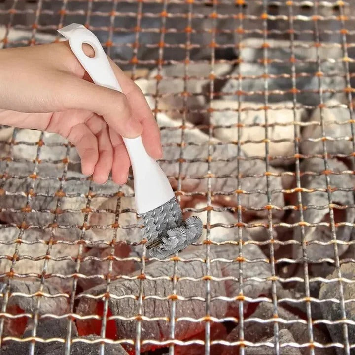 Barbecue Grill Brush with V-Shape Head and Scraper