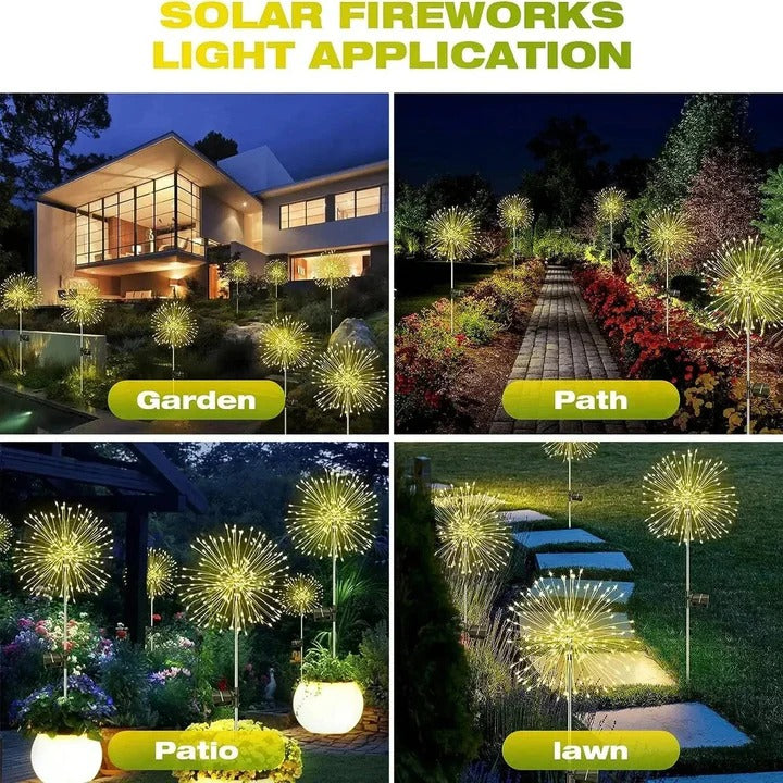 Firework Style Solar Garden Lights with Bendable Wire LED Strands