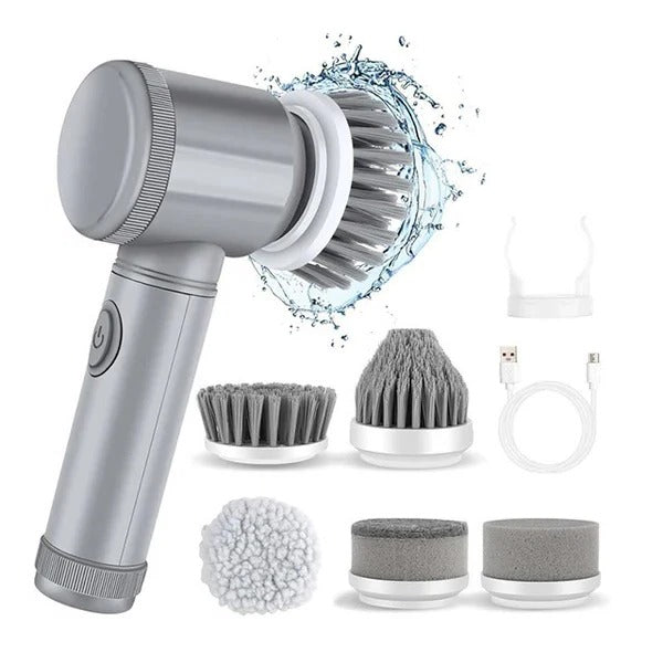 Cordless Electric Spin Scrubber with Interchangeable Brush Heads