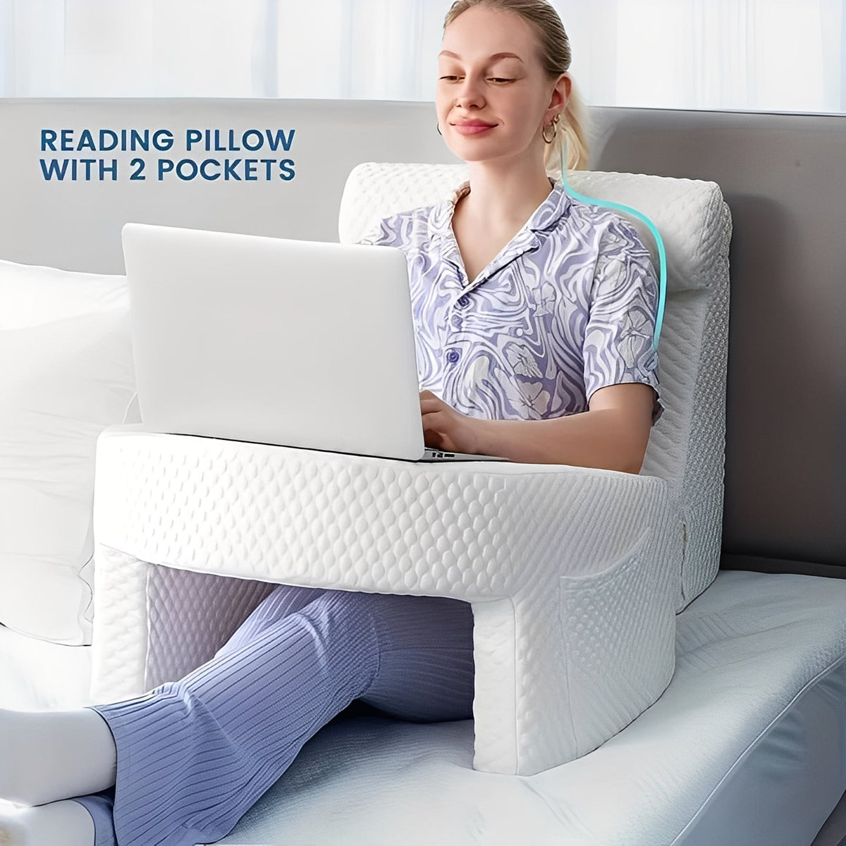 Reading Pillow with Memory Foam and Washable Cover
