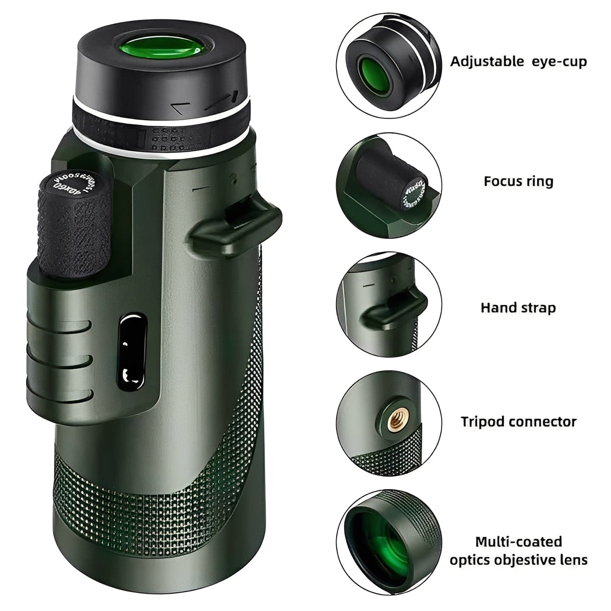 Portable Monocular Telescope with Zoom Adjustment for Viewing