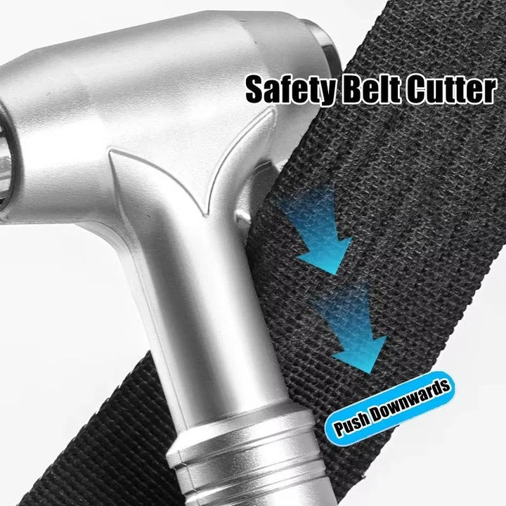 Car Safety Hammer with Tungsten Steel Tip and Seatbelt Cutter, Set of 3