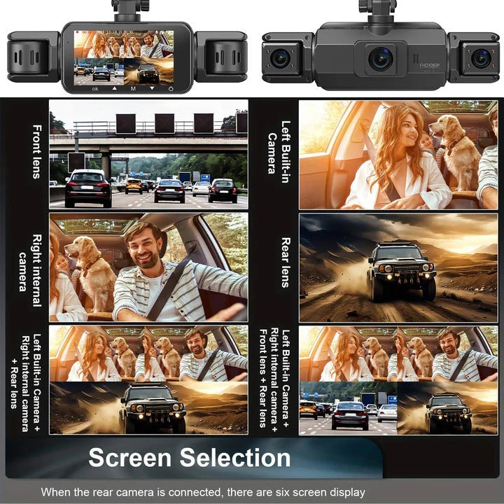 Front and Rear Dash Cam with Four Cameras and WiFi Connectivity