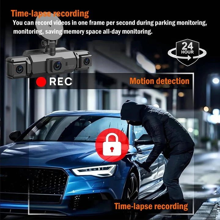 Front and Rear Dash Cam with Four Cameras and WiFi Connectivity