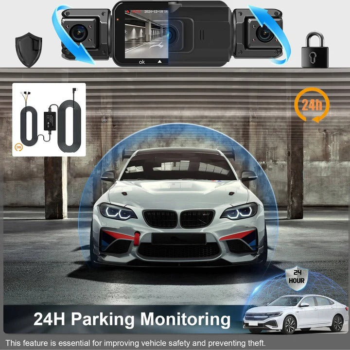 Front and Rear Dash Cam with Four Cameras and WiFi Connectivity