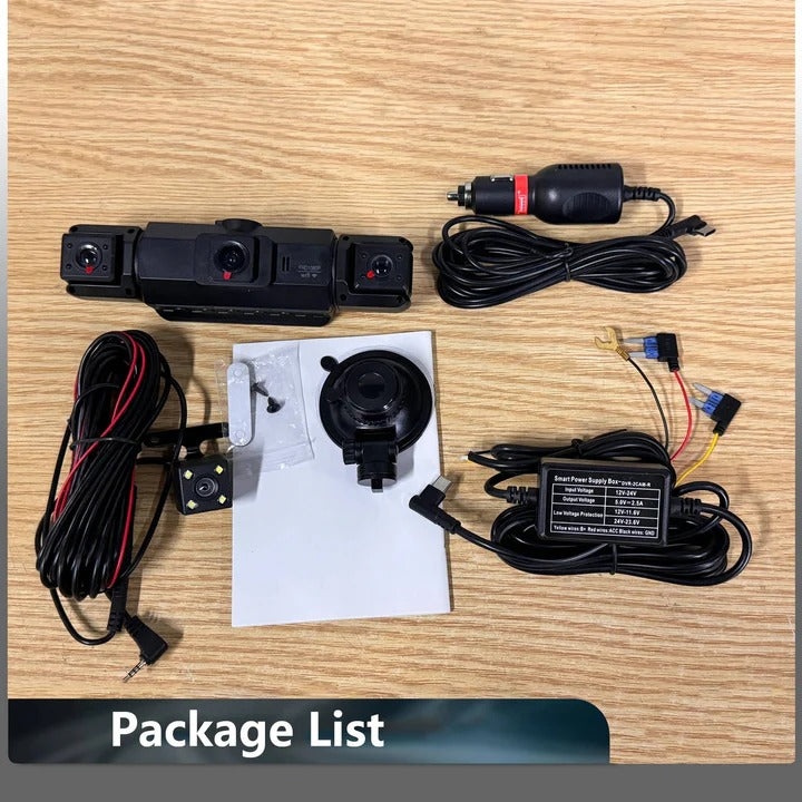 Front and Rear Dash Cam with Four Cameras and WiFi Connectivity