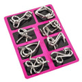 Metal Puzzle Ring Set 8 Piece Brain Teaser Game