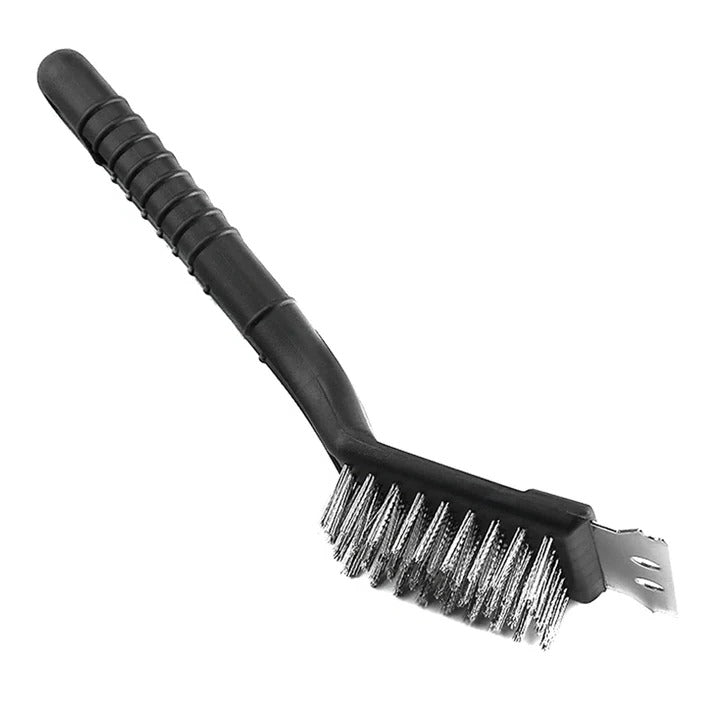 Grill Cleaning Brush with Stainless Steel Wire Bristles and Scraper