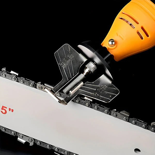 Portable Chainsaw Sharpener for On-Site Use with Angle Guide Design