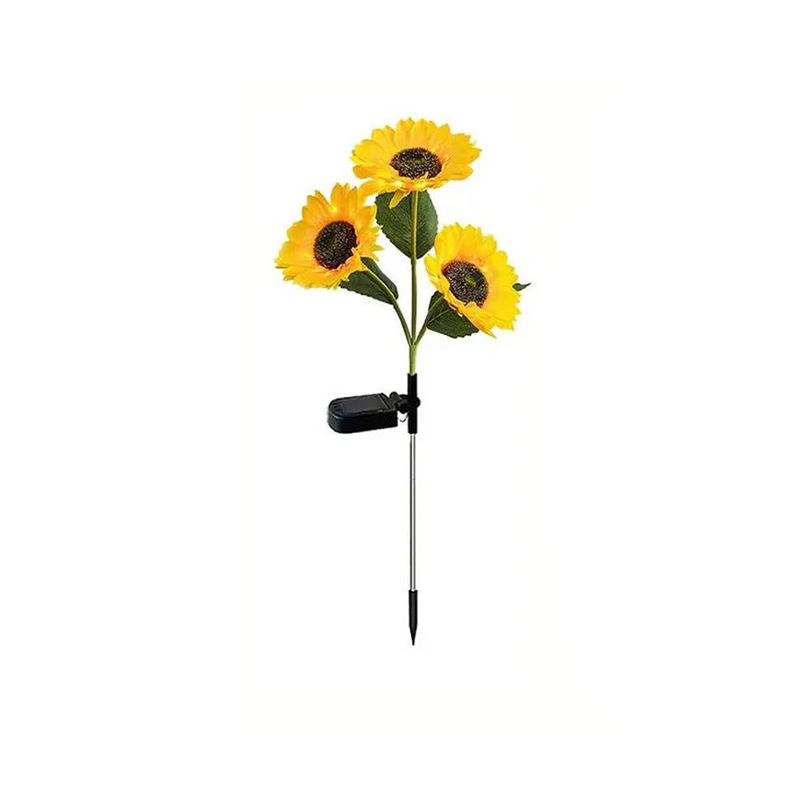 Sunflower Style Solar LED Light with Fabric Petals and Iron Frame