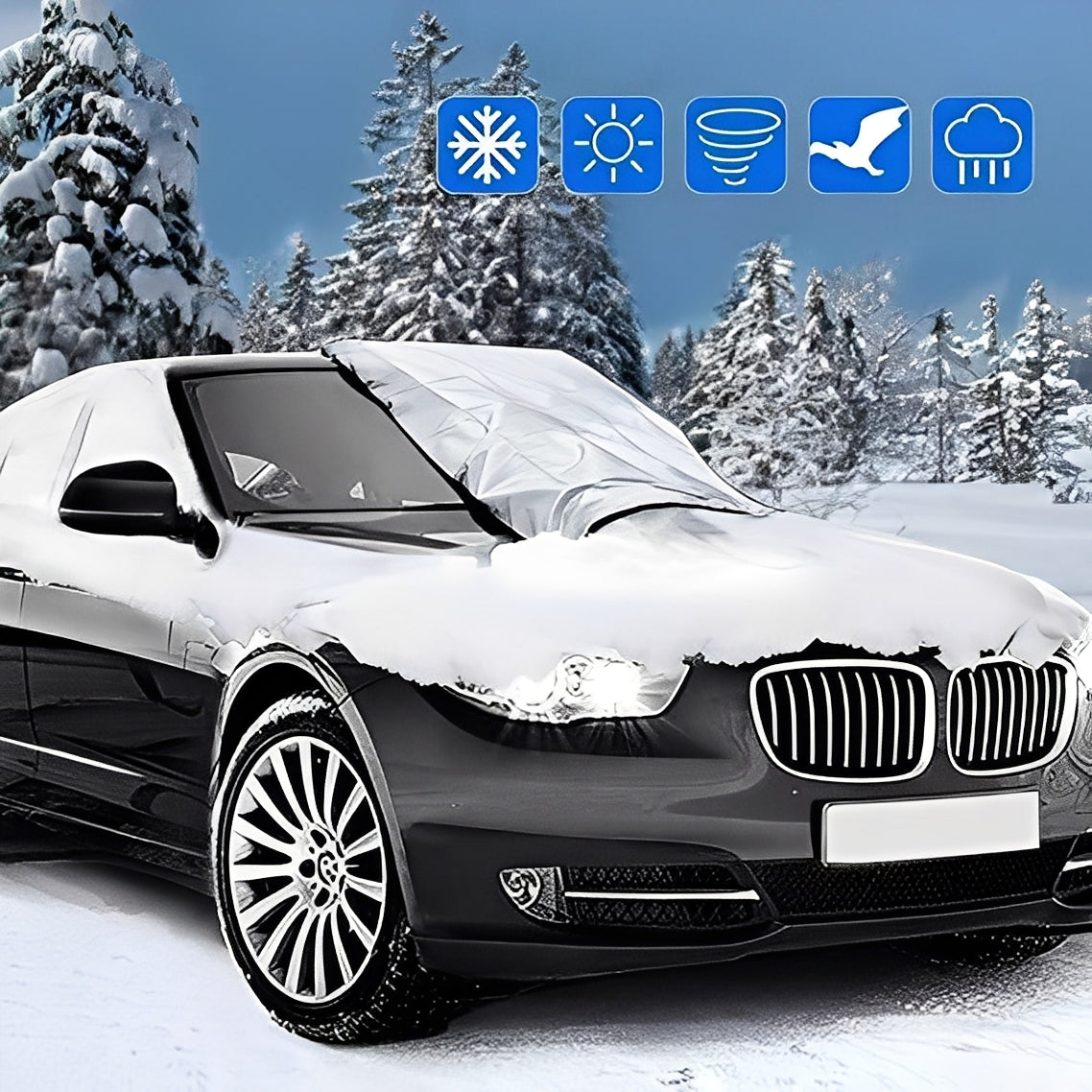 Magnetic Windshield Cover with Storage Pouch