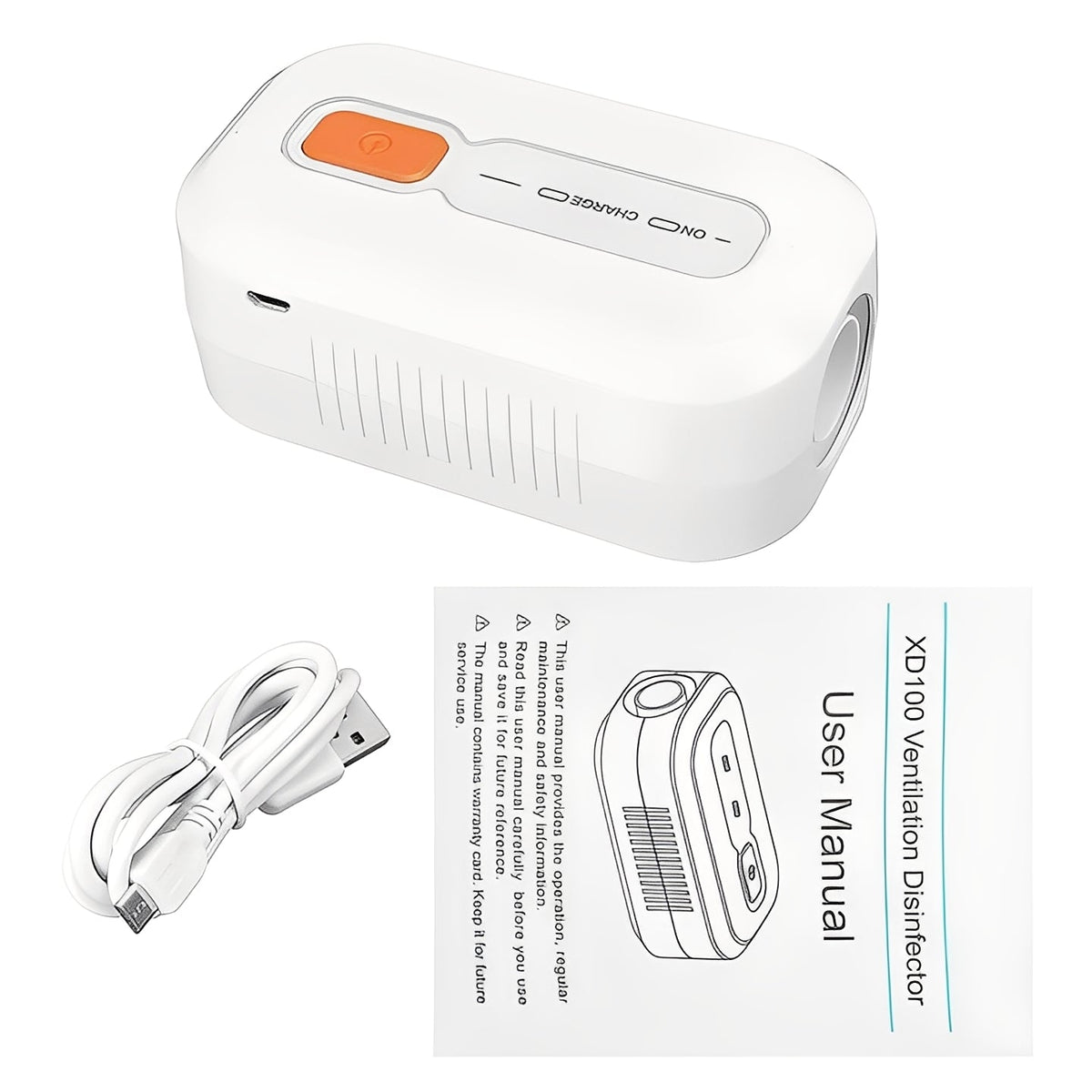 Portable CPAP Cleaner Device with Rechargeable Battery Power