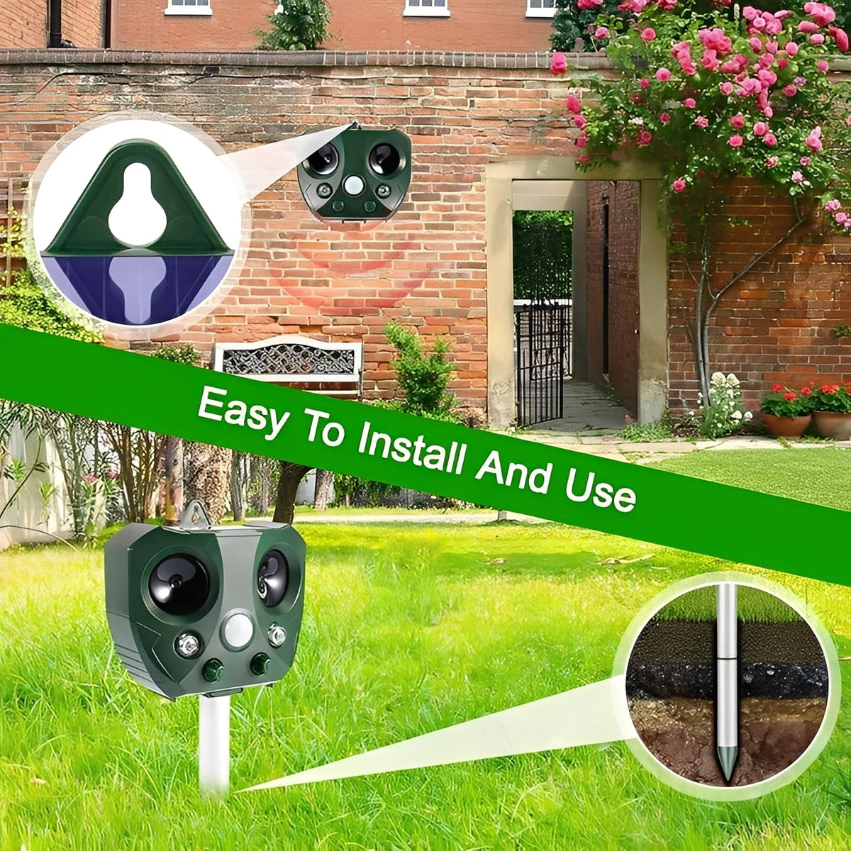 Ultrasonic Bird and Pest Deterrent Device with Motion Sensor