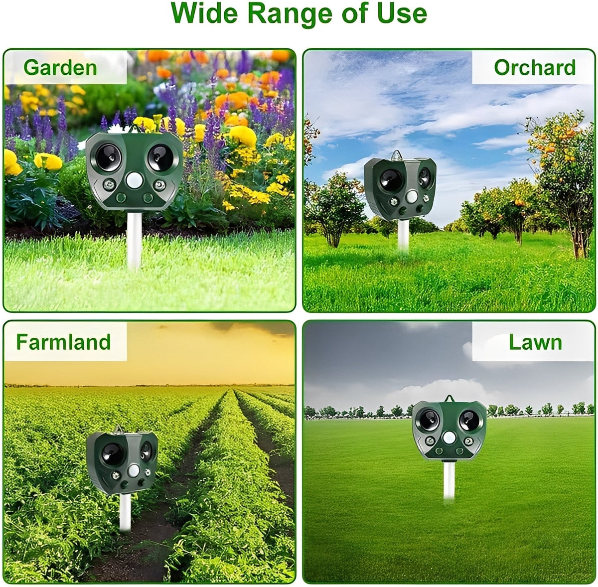 Ultrasonic Bird and Pest Deterrent Device with Motion Sensor
