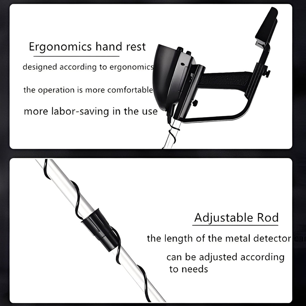 Metal Detector with LCD Pointer Meter and Adjustable Stem