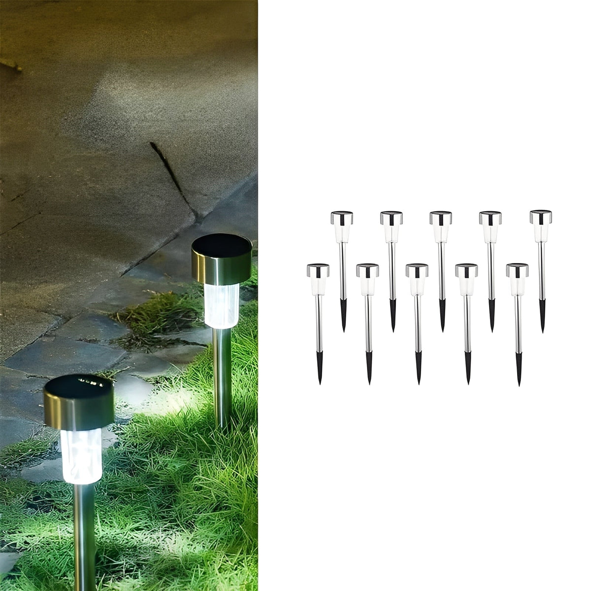 Solar Powered LED Fairy Lights for Garden and Yard Placement, Set of 10