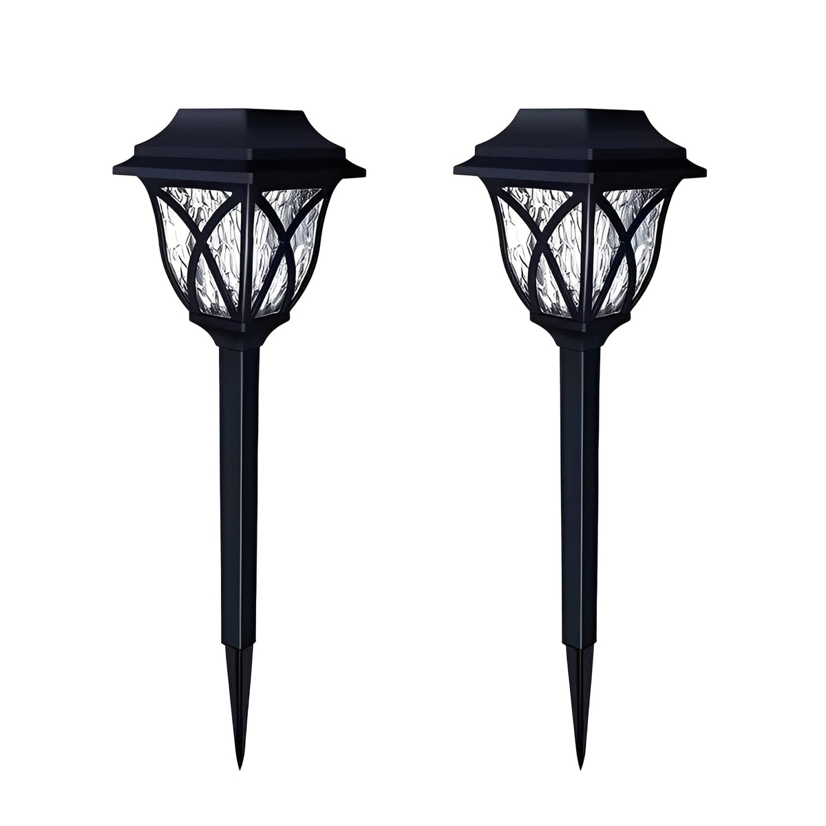 Solar Powered Pathway Lights with LED Light Source, Set of 2