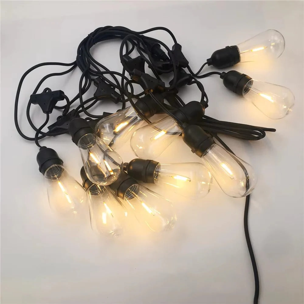 Outdoor LED String Lights with Edison Style Bulbs