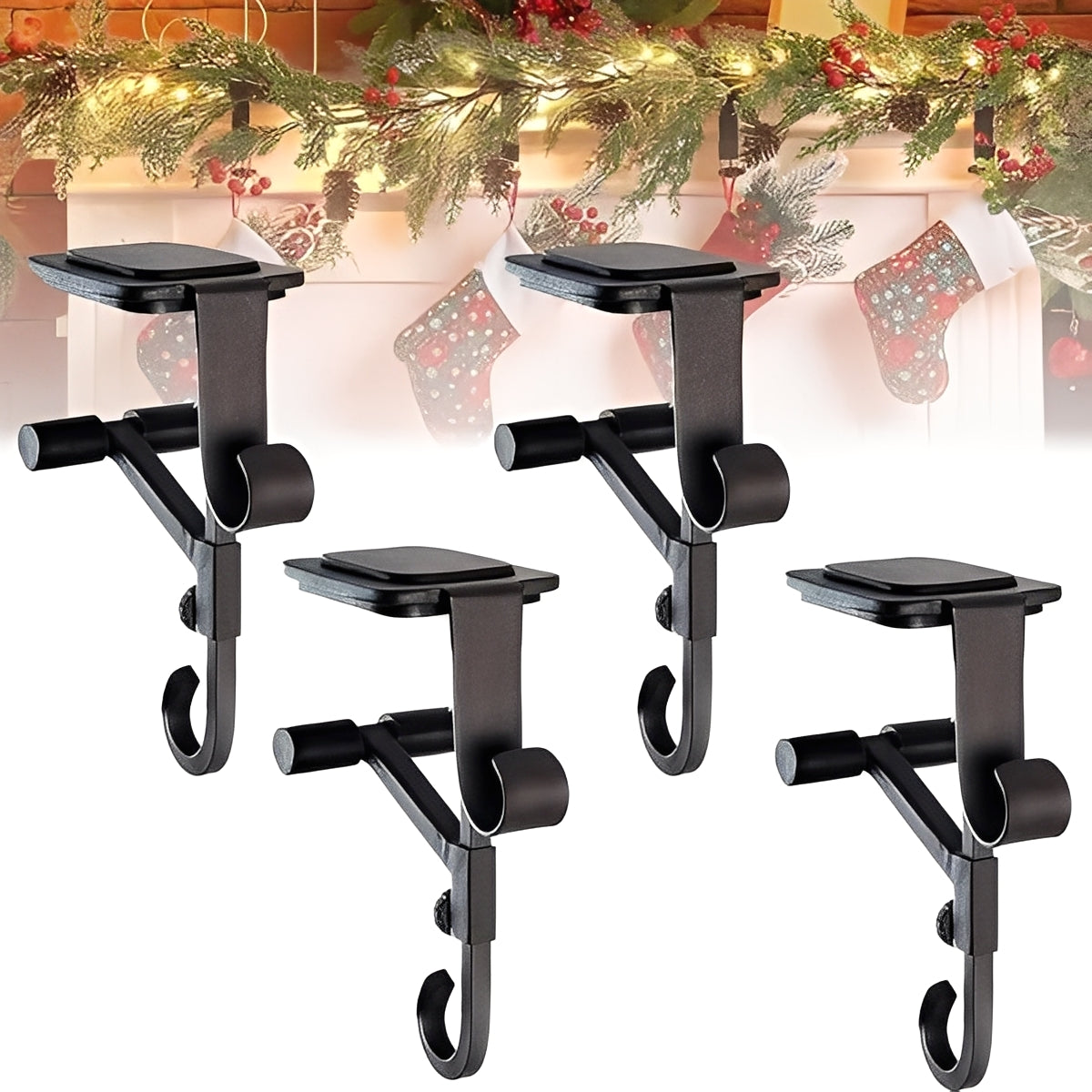 Garland and Stocking Mantel Hangers 2-in-1 Adjustable Design