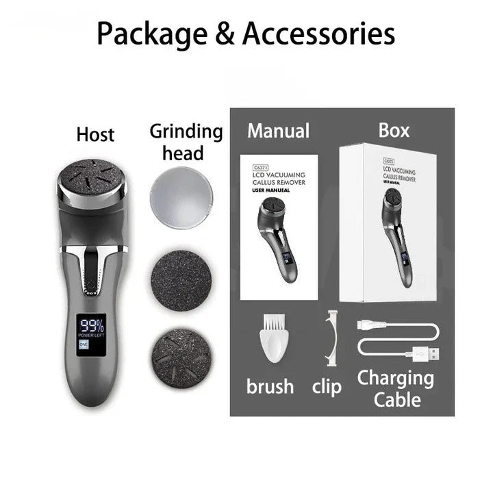 Rechargeable Electric Foot File with Rotating Roller Head