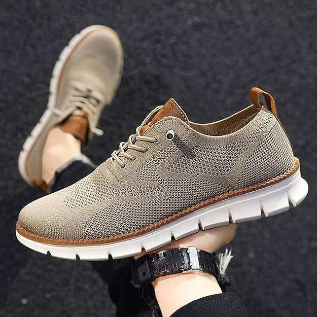 Urban Casual Walking Shoes with Wide Toe Box and Knit Upper