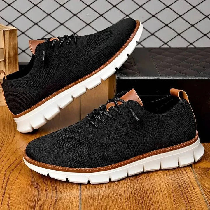 Urban Casual Walking Shoes with Wide Toe Box and Knit Upper
