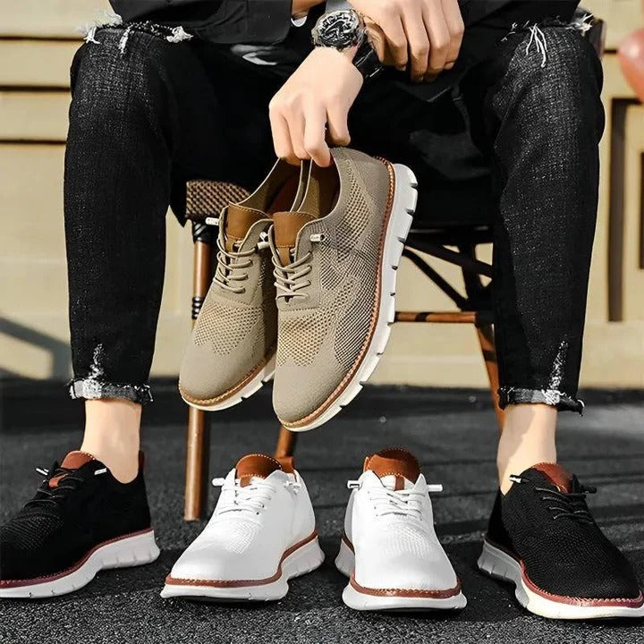 Urban Casual Walking Shoes with Wide Toe Box and Knit Upper