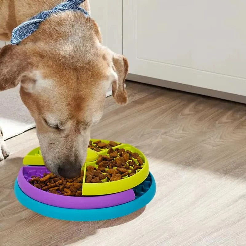 Pet Slow Feeder Bowl with Puzzle Style Design