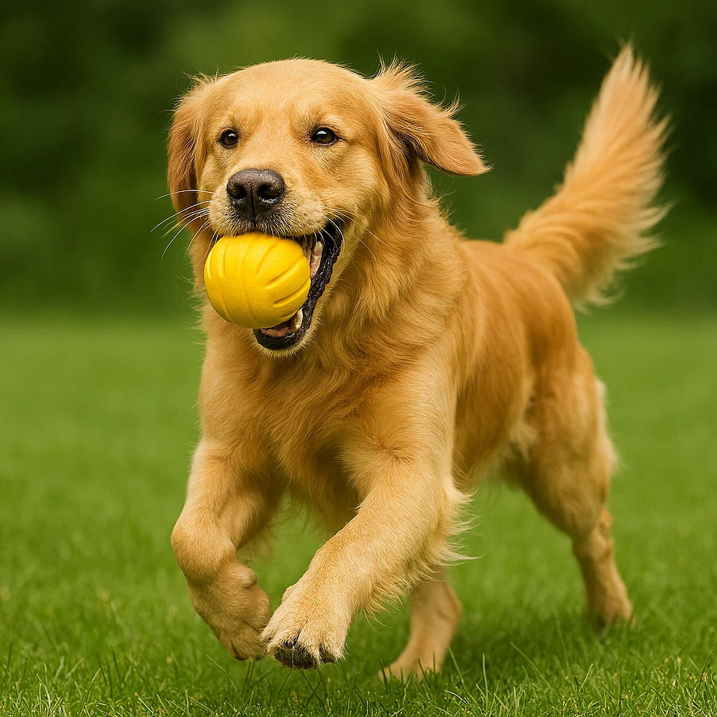 Dog Ball Toy with Grooved Surface