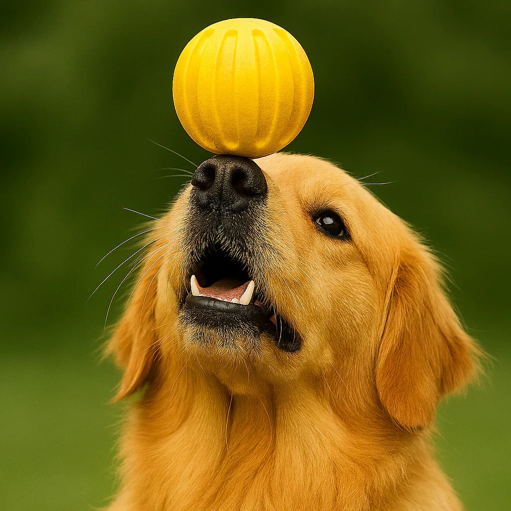 Dog Ball Toy with Grooved Surface