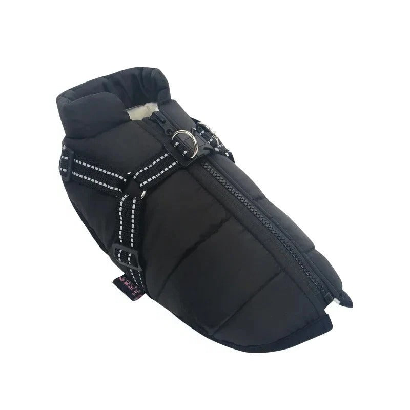 Insulated Dog Coat with Built In Harness for Cold Weather