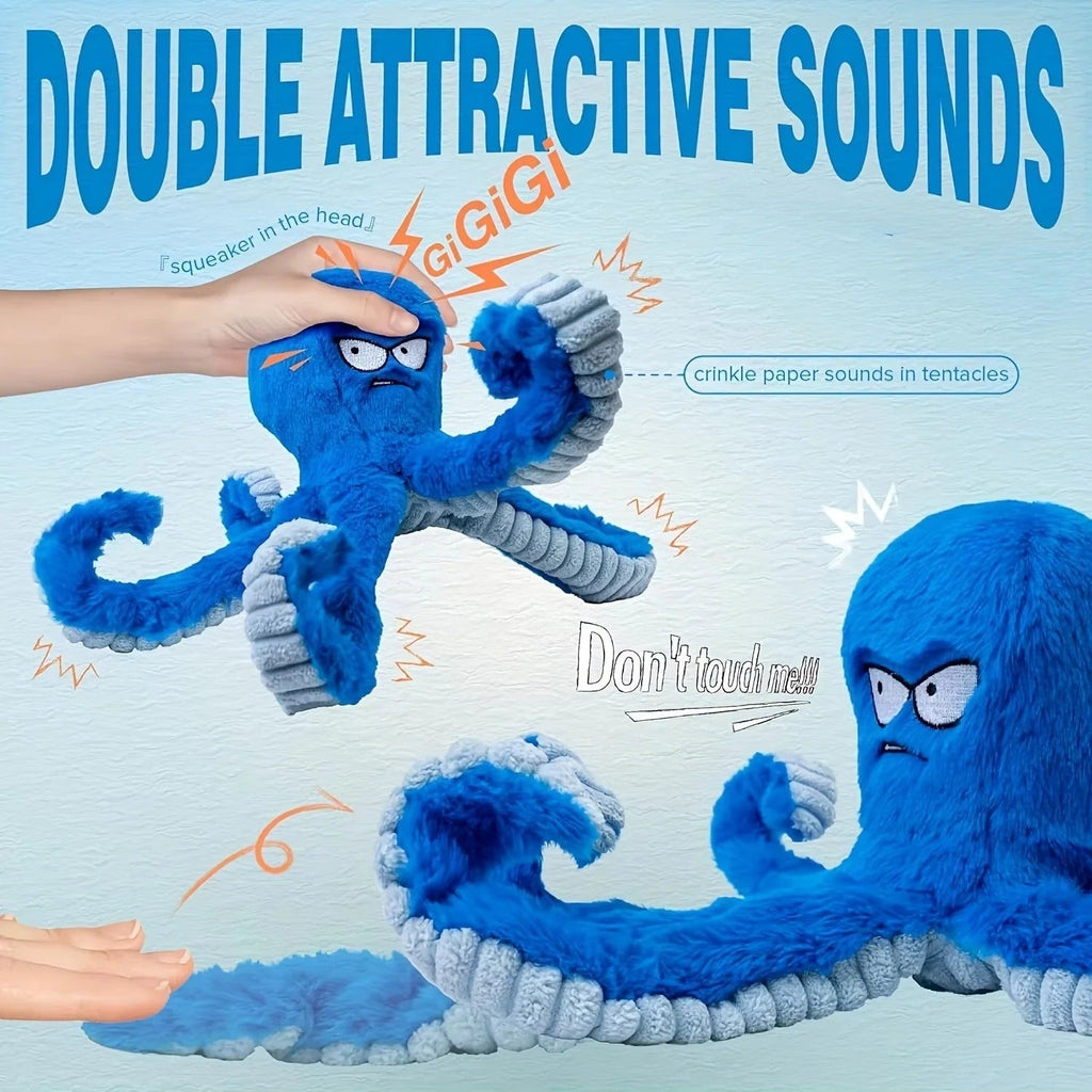 Plush Octopus Shaped Pet Toy with Sound Feature