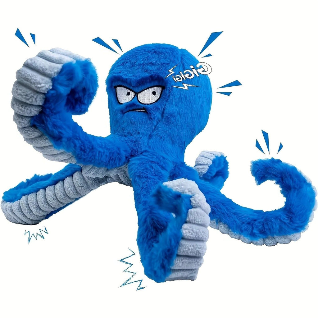 Plush Octopus Shaped Pet Toy with Sound Feature