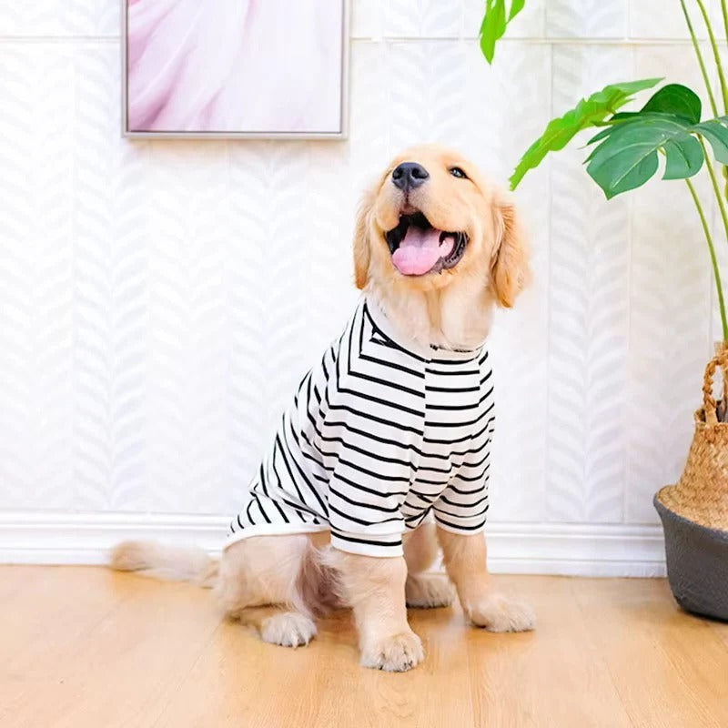 Summer Dog Clothing Cotton Stripe T Shirt Lightweight Fit