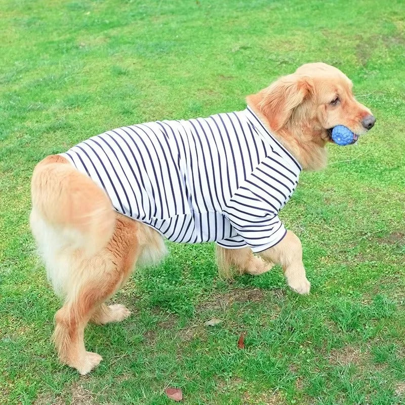 Summer Dog Clothing Cotton Stripe T Shirt Lightweight Fit