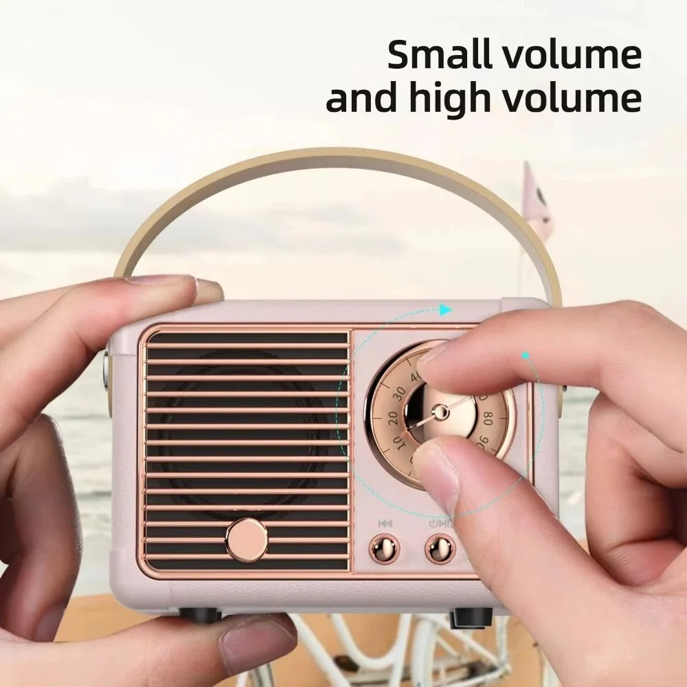 Retro Bluetooth Speaker with Subwoofer and 5.3 Wireless Connectivity for Home Decor