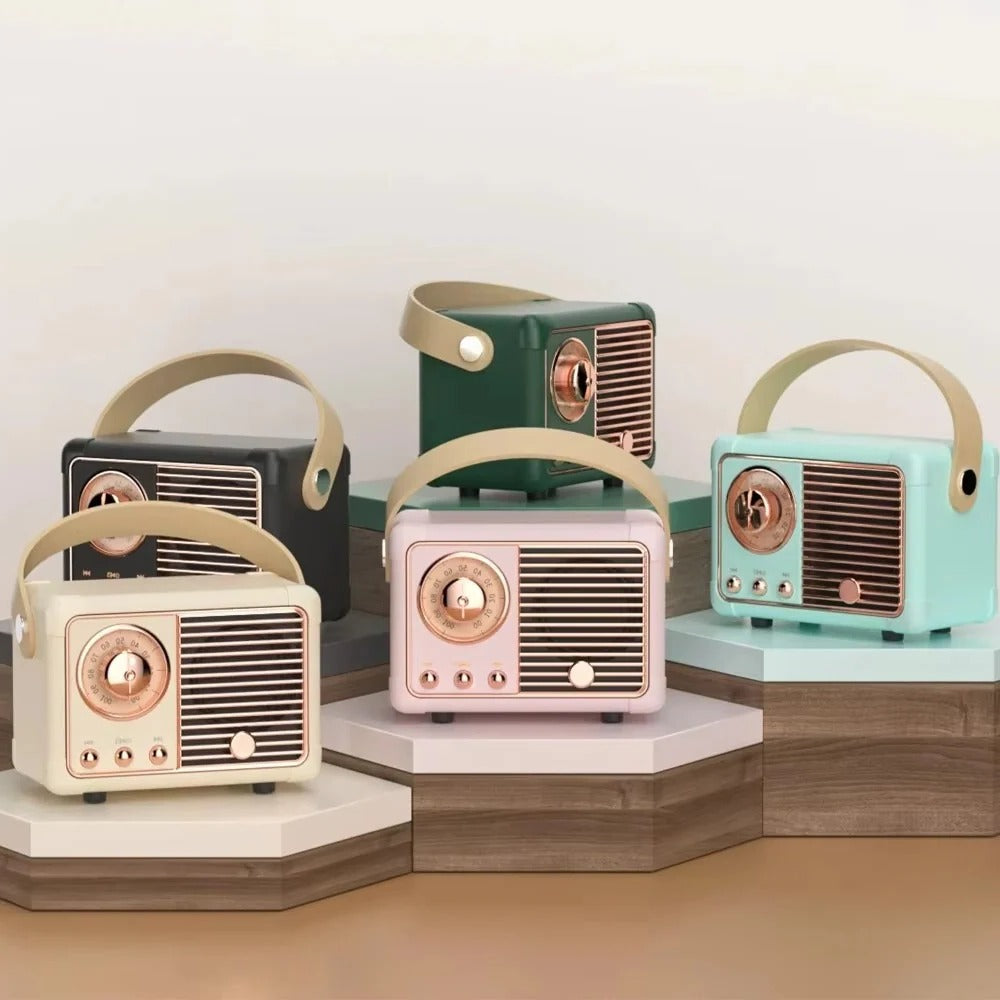 Retro Bluetooth Speaker with Subwoofer and 5.3 Wireless Connectivity for Home Decor