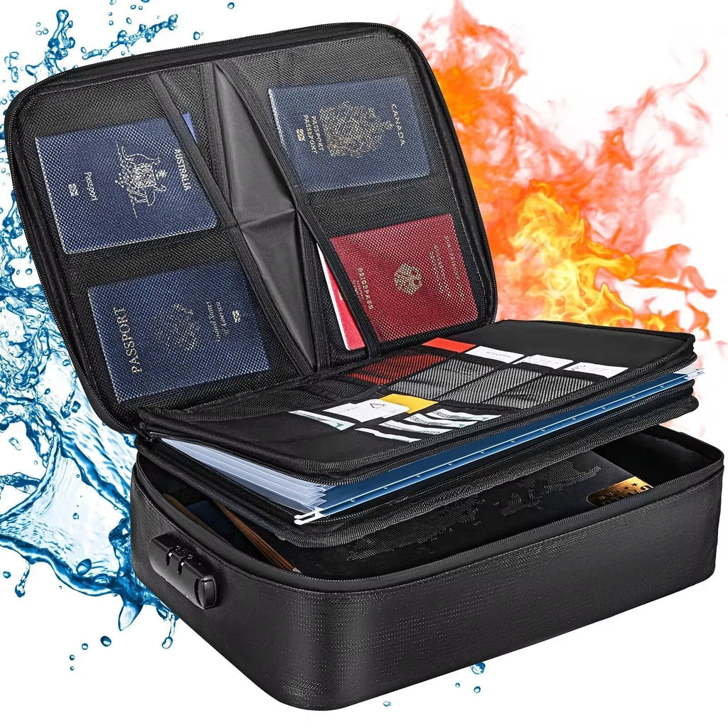 Portable Document Organizer with Reinforced Handles and Zippers