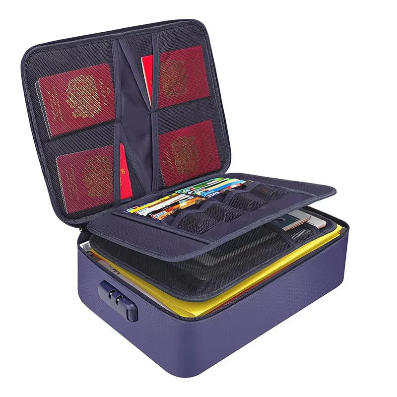 Portable Document Organizer with Reinforced Handles and Zippers