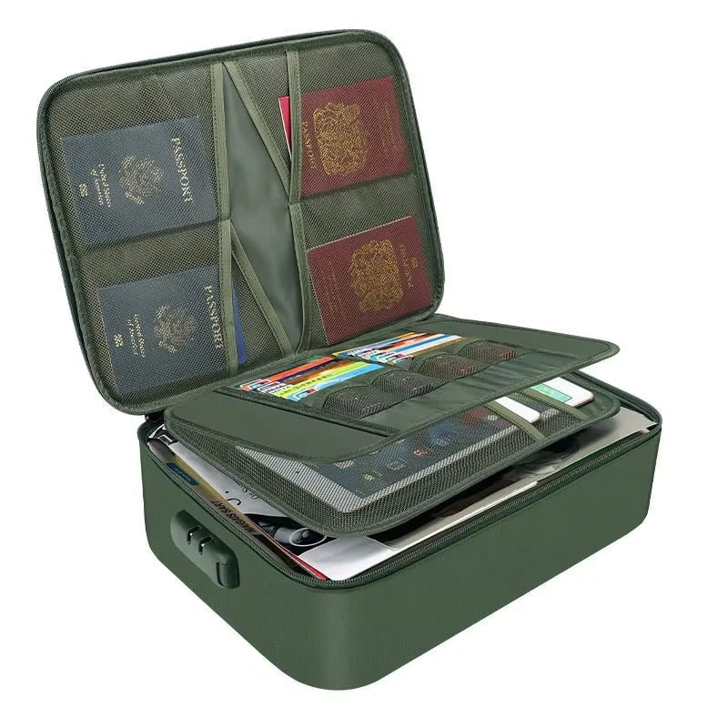Portable Document Organizer with Reinforced Handles and Zippers